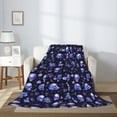 thumbnail image 2 of Fuzoiu Skull flower leaf purple Print Flannel Throw Blanket,Light Weight Warm Decorative,Throw Blanket Cover for Sofa, Couch, Bedroom,Travel-40"x30", 2 of 6