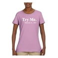 thumbnail image 2 of Black Expression Try Me. Malcolm X 1963 Womens Graphic T-Shirt, Light Pink, X-Large, 2 of 3