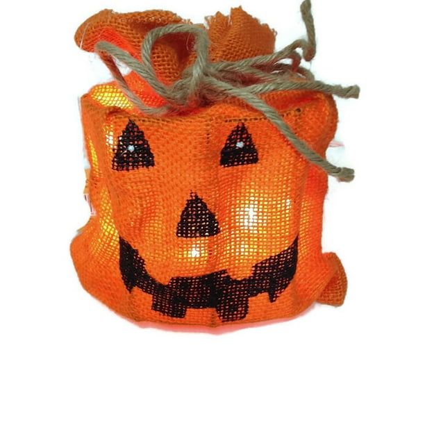 Stony Creek Burlap 6 Lighted Jack O Lantern Sparkly Eyes Walmart Com Walmart Com