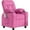Rose Pink, variant on Pipleo Kids Recliner Chairs for Toddlers, Toddlers Recliner Chair with Cup Holder, Footrest, Side Pockets, Ergonomic Adjustable Velvet Kids Lounge Chair, Comfortable Recliner Chair for Boys Girls