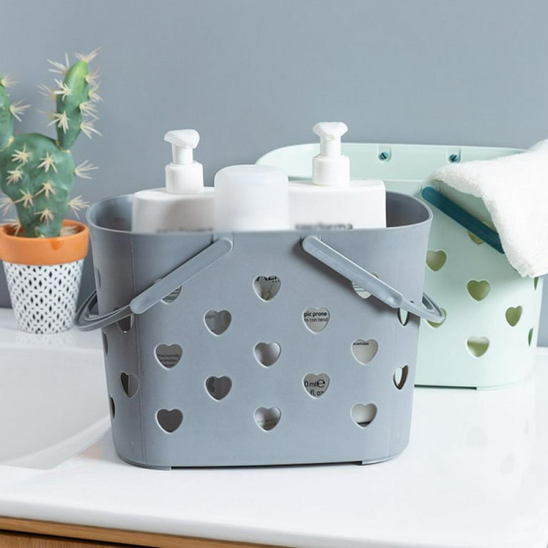 Portable Shower Caddy Tote Plastic Basket with Handle Storage Organizer Bin  for Bathroom, Pantry, Kitchen, College Dorm 