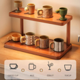 thumbnail image 2 of Bxaolu Coffee Mug Organizer Mug Holder Cup Organizer for Kitchen Cabinets, 2-Tier Under Cabinet Coffee Mug Holder Mug Display Shelf Space-Saving with Multi-Functional Use, Brown, 2 of 9