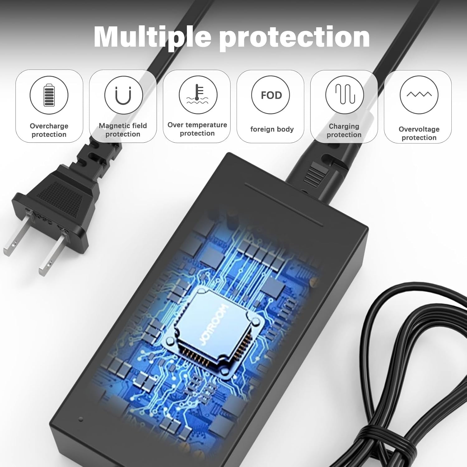 54.6V 2A Fast Charger 7 in 1 Plugs Universal for 48V 13S Lithium Batteries, Pinkind 48V Li-ion Battery Charger Replacement for Razor