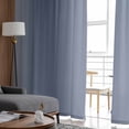 thumbnail image 4 of Sheer Curtains 108 Inches Long, Modern Abstract Art Farmhouse Gradient Light Filtering Window Curtains for Living Room, Navy Blue Ombre Rod Pocket Voile Sheer Curtain Drapes, 52"W x 108"L, 2 Panels, 4 of 9
