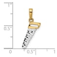 thumbnail image 2 of Auriga Fine Jewelry 14K Yellow Gold and White Rhodium D/C Saw Pendant for Women (L- 23.04 mm, W- 10 mm), 2 of 5