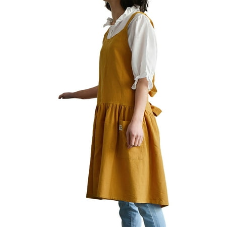 

Nordic Simple Florist Apron Cotton Linen Gardening Coffee Shop Brief Kitchen Aprons for Cooking Baking