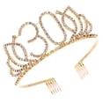 thumbnail image 2 of Tiara de cumpleaños número 30 para niña, con cristales y diamantes de imitación, corona de reina, diadema con peines para el pelo, ideal para fiestas de cumpleaños número 30 y decoraciones de gradua, 2 of 4