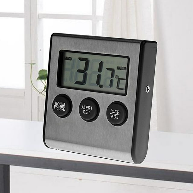 OUNONA Thermometer For Refrigerator Freezer Electronic Fridge Thermometer ABS Temperature Alarm Home Use 1Pcs