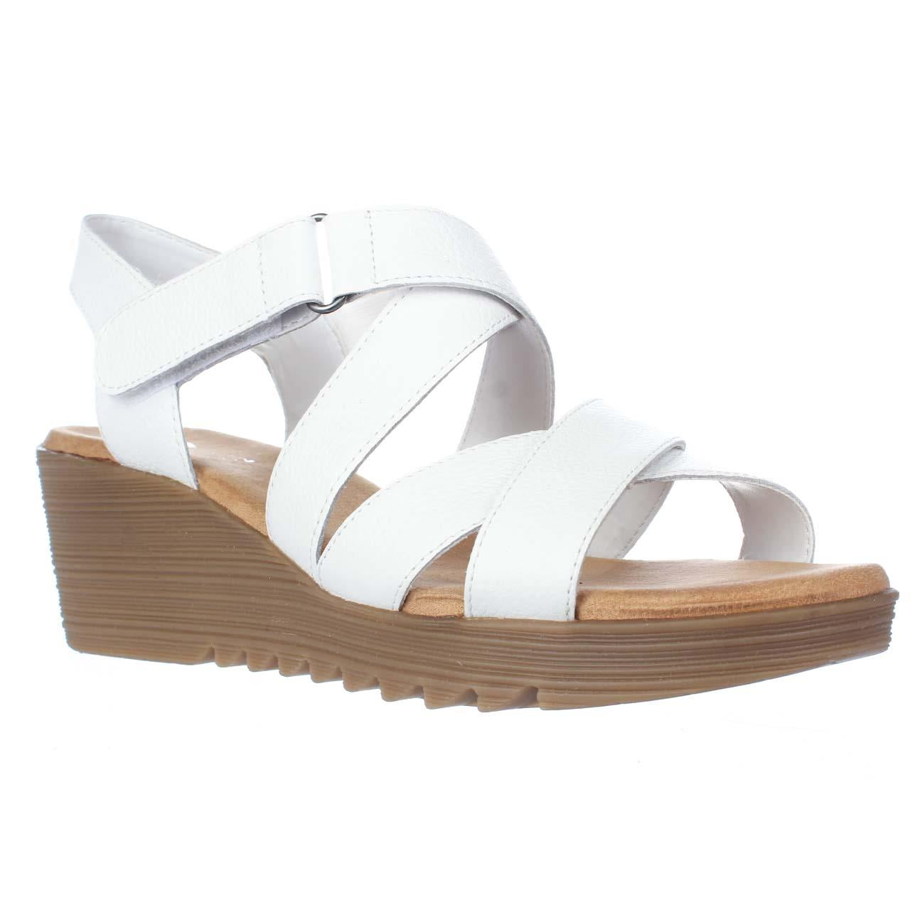 Womens Aerosoles Handbog Wedge Strappy Sandals - White - Walmart.com