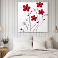 thumbnail image 4 of Red Spring Floral Wall Art Painting on Canvas, Elegant Summer Botanical Pastoral Canvas Art Home Prints Wall Art Framed Modern Artwork for Living Room Bedroom Wall Decor 16x16in, 4 of 9