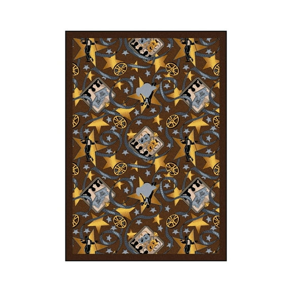 Silver Screen 5'4" x 7'8" Area Rug In Color Chocolate