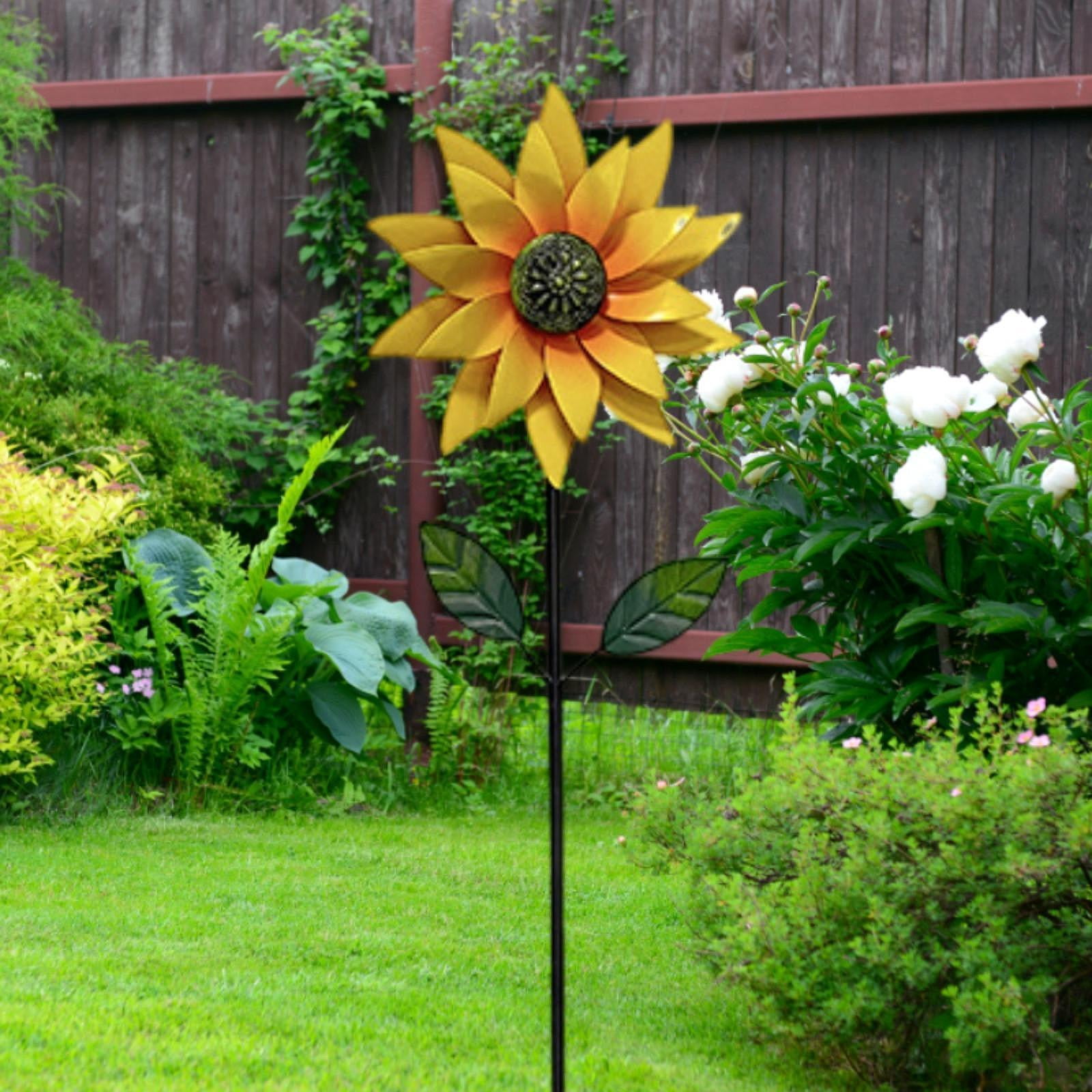 simhoa Outdoor Wind Statue Rotating Ornament Iron Wind Sculpture Garden Windmill for Yard Art Swimming Pool Lawn
