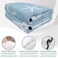 thumbnail image 4 of Quilts King Size, Vintage Sky Blue Starfish Soft Comforter Bedding Set for Bed, Summer Coastal Beach Marine Life Lightweight Quilted Bedspread with Pillow Cover(2 Pieces) for All Season, 96x106 Inch, 4 of 9