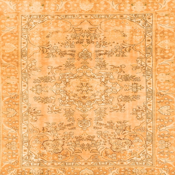 Ahgly Company Indoor Square Abstract Orange Modern Area Rugs, 5' Square