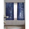 thumbnail image 5 of Sheer Curtains 72 Inches Long 2 Panels Set for Bedroom, Navy Blue Semi Sheer Curtains for Windows, Retro Oil Painting Modern Abstract Art Aesthetics Voile Window Treatments Rod Pocket Curtain, 5 of 7