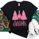 thumbnail image 2 of Camiseta rosa de árbol de Navidad para mujer, traje de fiesta de Navidad con gráfico divertido, ropa informal Harajuku para mujer, camisetas de manga corta con cuello redondo, 2 of 5