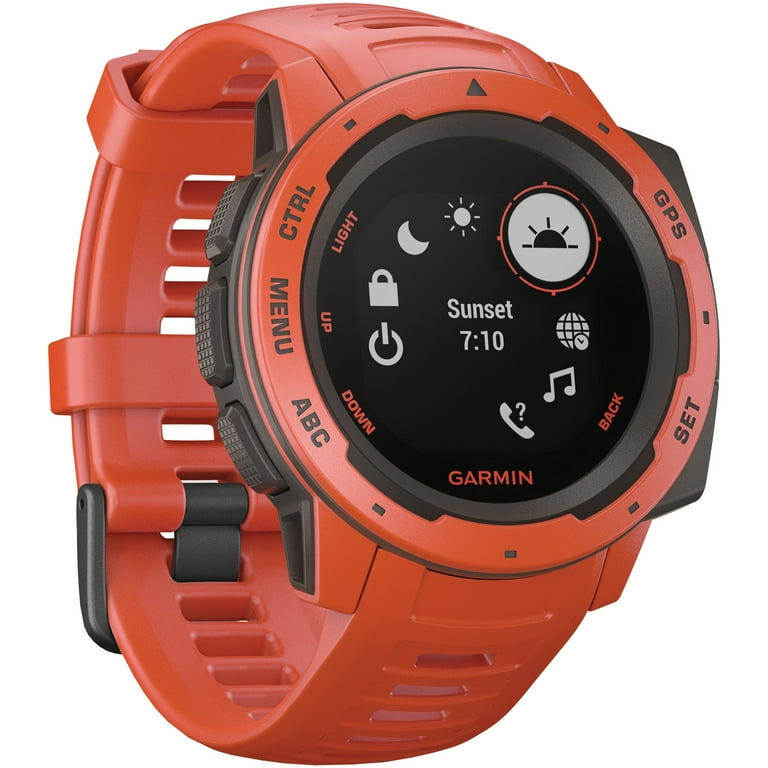 Garmin Instinct™ - Rugged GPS Watch, Flame Red - Walmart.com