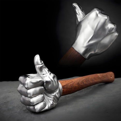 Colourtree Hand Hammer, Stainless Steel Hardened Fist Hammer, Multifunctional One Piece Fist Sinker with Wooden Handle, Functional Tool for Construction, Gardening, Household Use (Thumb)