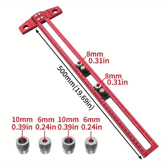 T Type Woodworking Scriber Ruler 90 Degree Line Gauge Scriber T-Square Ruler 500Mm