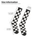 thumbnail image 2 of Fotbe Black and White Checkerboard Calcetas Divertidas Estampadas para Hombre y Mujer, Calcetas de Algodón hasta la Rodilla para Caminar, Correr, Enfermería y Embarazo, 2 of 6