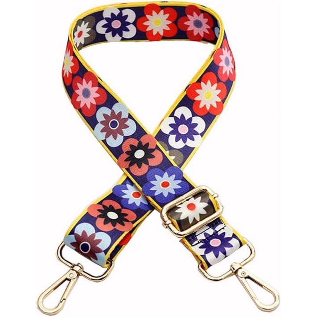 HUGFEGWE Sangle de Sac à Main Réglable Style Guitare Multicolore en Toile Remplacement Sangle Bandoulière CJB91-2210