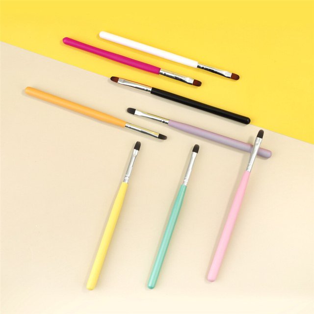New 1pcs Nail Art Handle Brush UV Gel Gradient Brush For Manicure Nail Acrylic Ombre Soft Drawing French Painting Decor Pen ToolPink He Qiyong unisex