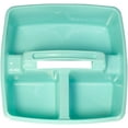 thumbnail image 3 of Storex 3-Compartment Small Caddy – Multipurpose Classroom Organizer with Handle, Aquamarine, 6-Pack (00952A06C), 3 of 5