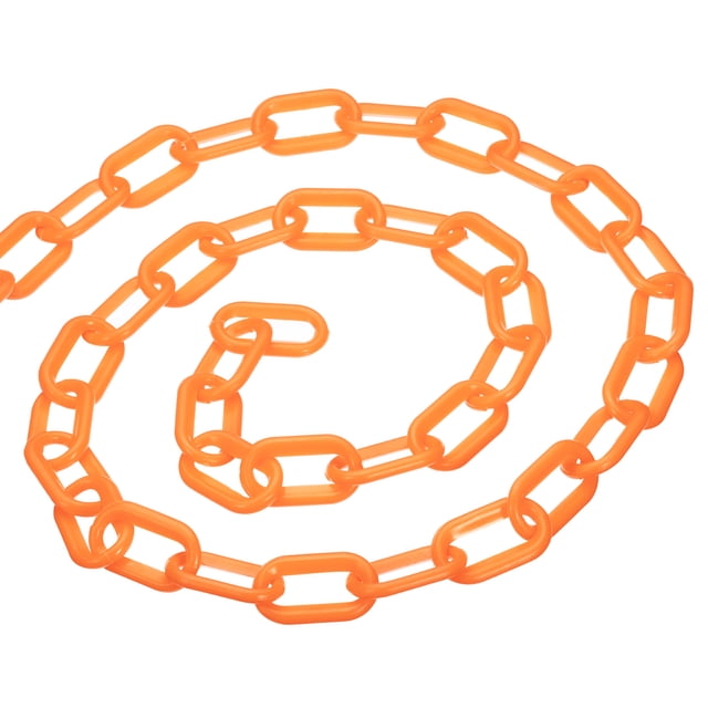 Unique Bargains 0.2' Diameter 20Ft Length Plastic Chain Barrier, Safety Link Chain Stanchion for Crowd Control, Orange
