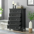 thumbnail image 2 of Leumius 5-Drawers Dresser,Farmhouse Tall Chest of Drawers Closet Organizers and Storage for Living Room,Bedroom,Black, 2 of 9