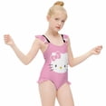 thumbnail image 4 of Hello Kitty Girls One Piece Swimsuits Hawaiian Summer Swimwear Beach Bathing Suit Outfits, 4 of 7