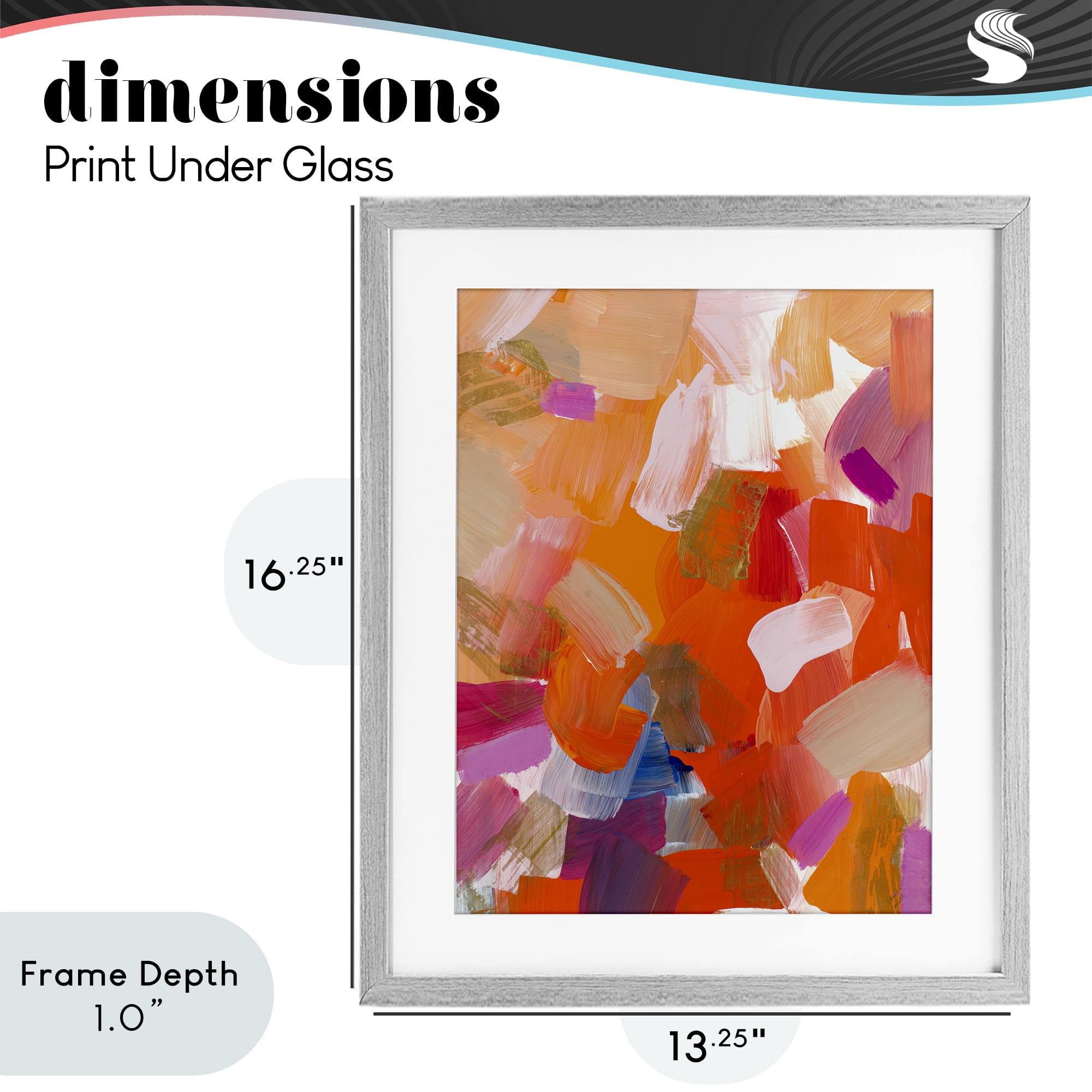 Stupell Industries Confetti Petals Abstraction Gray Framed Print Under Glass, design by Lanie Loreth