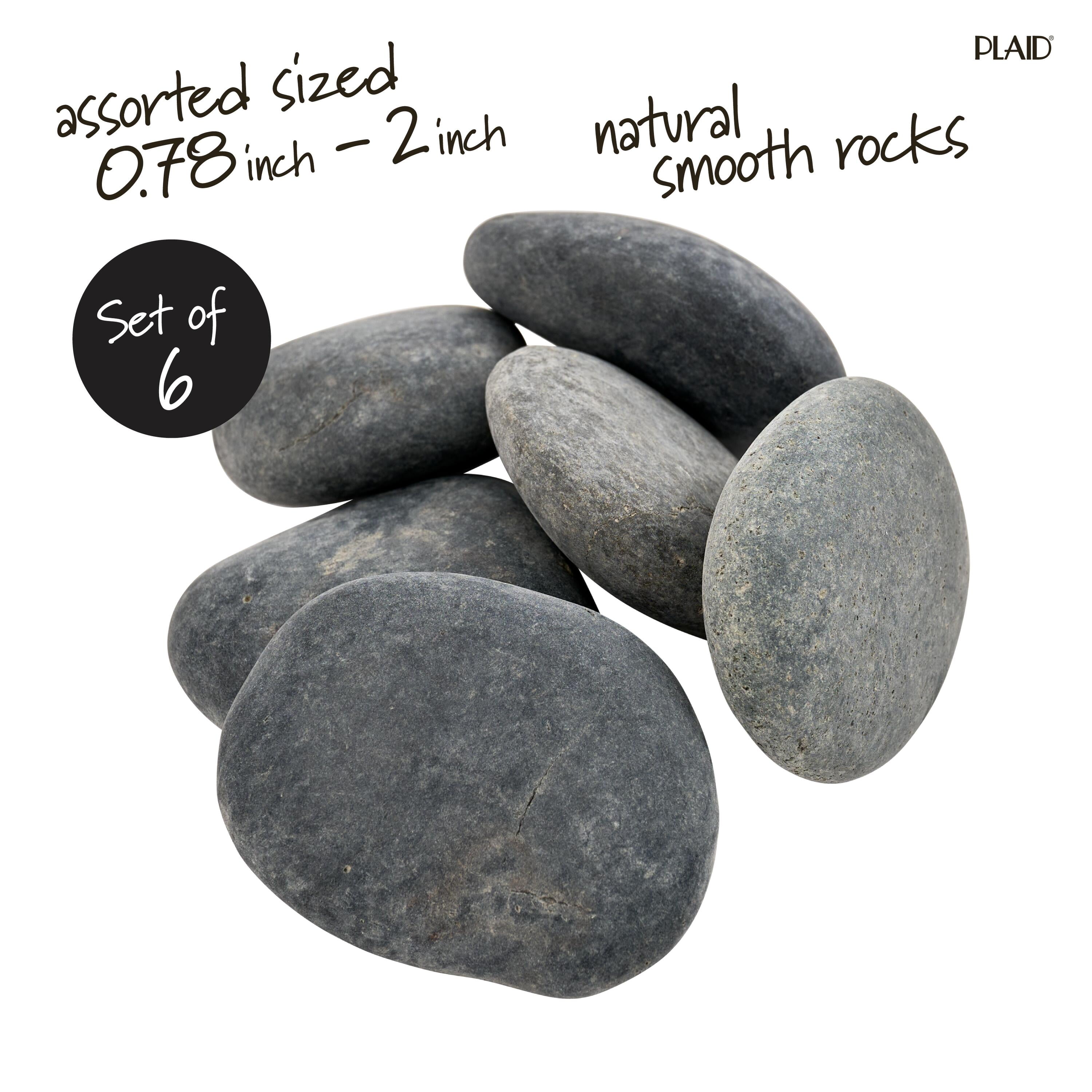 (2 pack) Plaid Surfaces Craft Rocks for Rock Painting Arts and Crafts Projects, Set of 6