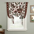 thumbnail image 2 of Abstract Flowers Balloon Curtains for Living Room/French Door, Modern Geometric Chic Red Green Striped Tie Up Curtains 63 Inch Length Energy Saving Kitchen Curtains Shades for Windows 42"x63", 2 of 8