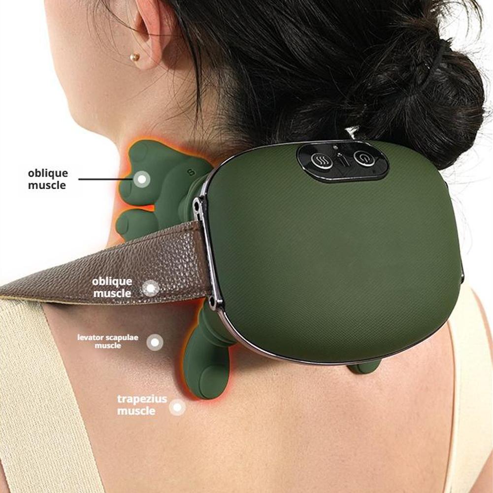 Portable Electric Neck and Back Massager, Bionic Heated Massager with Fingers for Neck Back Shoulder, Electric Shoulder Cervical Massage for Christmas Birthday Gift