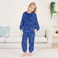 thumbnail image 5 of Fluffy Pajamas Set Fuzzy Winter Warm Pj Sets Pullover Tops and Long Pants Starry Night Sky Pattern Large, 5 of 8