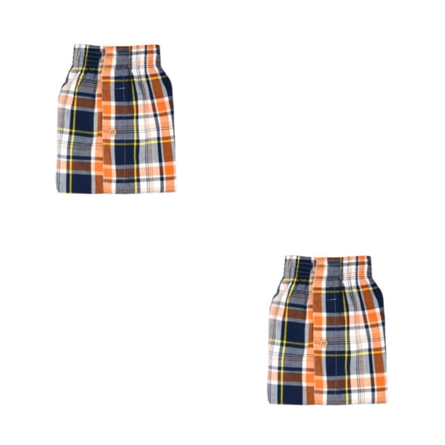 Minnieouse Ropa interior para hombre, bóxer tejido, pantalones cortos para hombre, mano de obra fina, al tacto, ropa para el hogar, ropa de Naranja METRO 2piezas