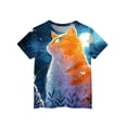 thumbnail image 3 of CCRFTGI Cute Shirts for Children Girls Size 8 Big Sister Outfit Short Sleeve Novelty Animal Print Tops Lightweight Crew Neck Tunic Tops Saffron 7-8 Years, 3 of 4