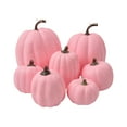 thumbnail image 2 of 7 Pcs Assorted Sizes Fall Artificial Pumpkins Harvest Pumpkins Faux Foam Pumpkins for Fall Autumn Season Halloween Thanksgiving Harvest Holiday Season Festive Tabletop Decoration (B), 2 of 9