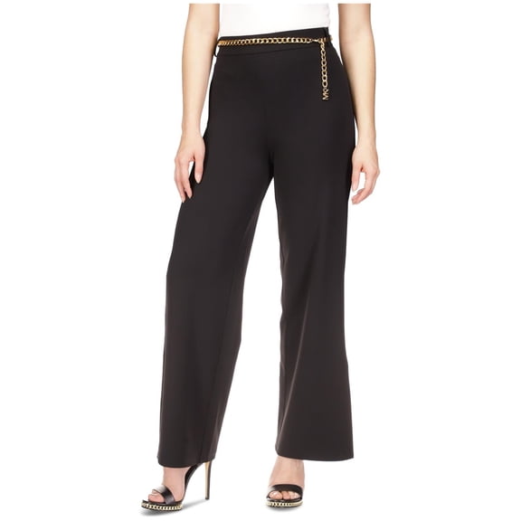 Michael Kors Womens Slit Cuff Casual Trouser Pants, Black, Petite, PM