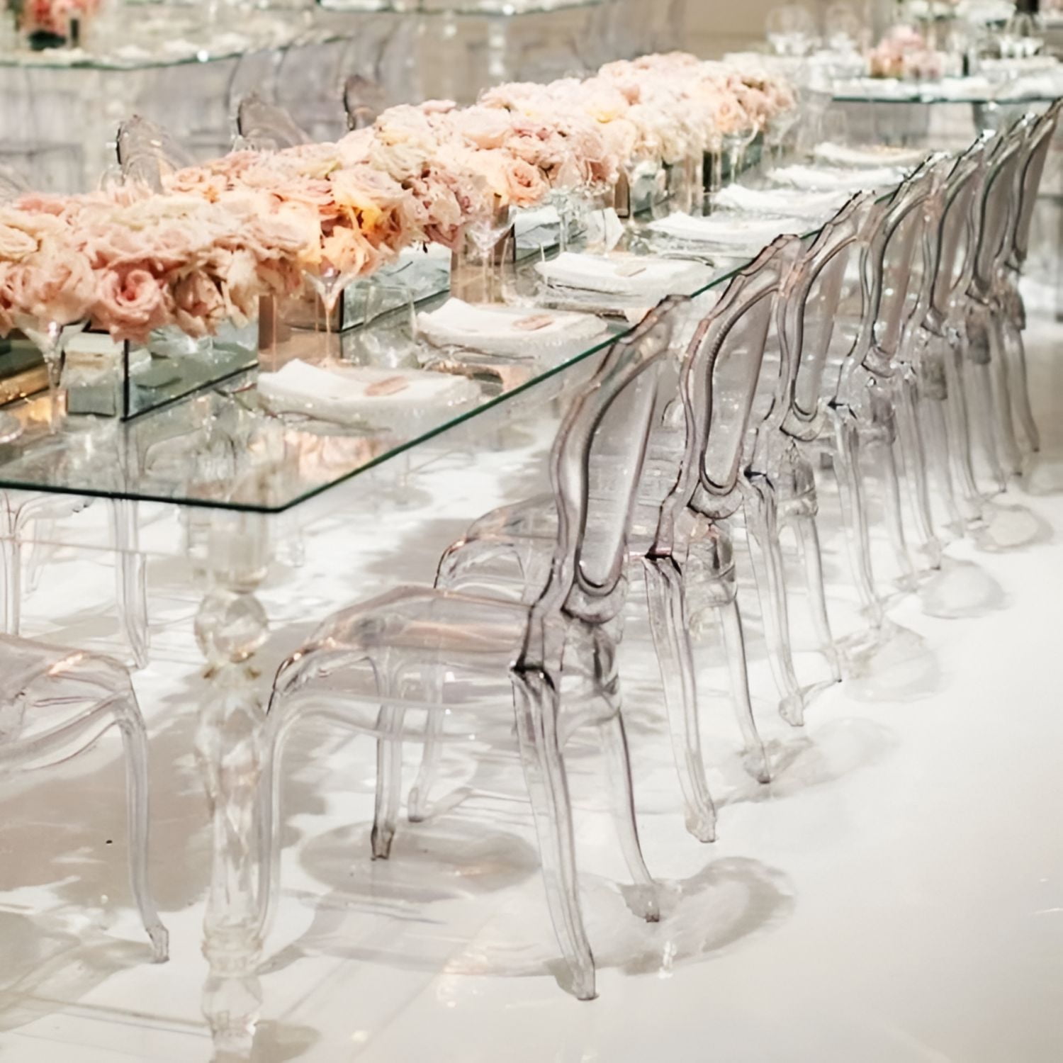 Chaise sans accoudoirs en plastique transparent Heavenly Collection pour salle à manger