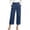 Navy, variant on Tqcoqu Capris for Women Jeans,High Waist Wrap Front Button Cropped Wide Leg Pants with Pockets,Black Women's S-XXL