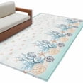 thumbnail image 2 of Seahorse Coral Shell Washable Area Rugs 3'x5', Starfish Ocean Wave Low Pile Throw Living Room Rug Non-Slip Sturdy Edge Binding Carpet for Indoor Entryway Bedside Kitchen, 2 of 9
