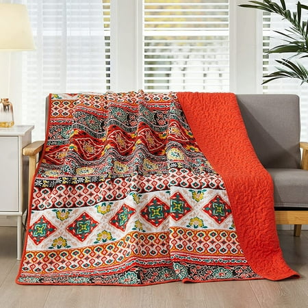 Quilted Throw Blanket for Bed Couch Sofa, Boho Chic Pattern, 60X78 Inch |  Walmart Canada
