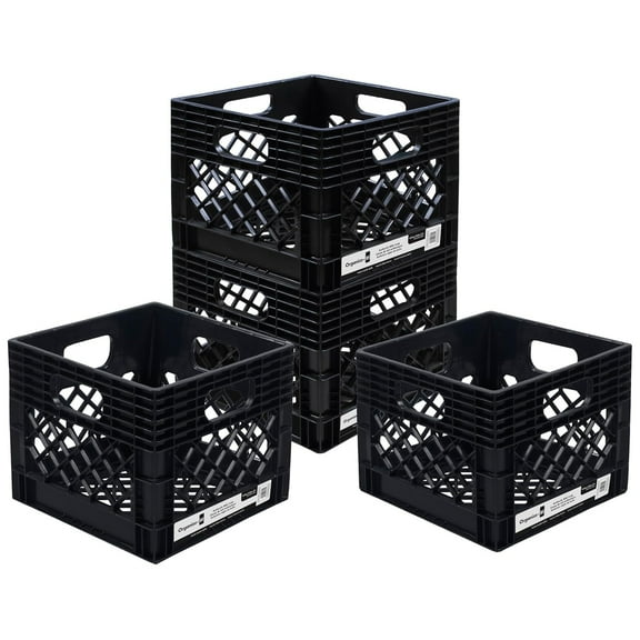 Open Box ORGANIZE-IT! Storage Milk Crate, Heavy-Duty Versatile Organizers