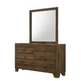 thumbnail image 3 of Beautiful Brown Cherry Finish 4Pc Full Size Upholstered HB Panel Bed Set Wooden Bedroom Furniture, 3 of 7