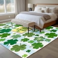 thumbnail image 4 of St. Patrick's Day Area Rugs 6'x9', Washable Small Throw Rugs for Kitchen Dining room, Spring Lucky Green Shamrock Cloud Blue Indoor Outdoor Rug Non-Slip Low Pile Carpet Runner Reversible Floor Mats, 4 of 8