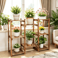 thumbnail image 5 of 8-Tier Solid Pine Wood Plant Stand Large Bonsai Flower Display Shelf Indoor Outdoor, 27.6 inch, 5 of 13