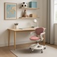 thumbnail image 4 of 2xhome Ergonomic Kids Desk Chair with Rotating Footrest|Growing Office Chair with Adjustable Seat and Lumbar Support Back Height|Locking Casters|Removable Washable Upholstery, Pink, Set of 1, 1 piece, 4 of 11