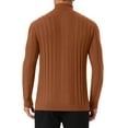 thumbnail image 3 of Suéteres de cuello alto para hombres INSPIRE CHIC, suéteres de punto cálidos de color sólido, suéteres de pullover marrón M, 3 of 6