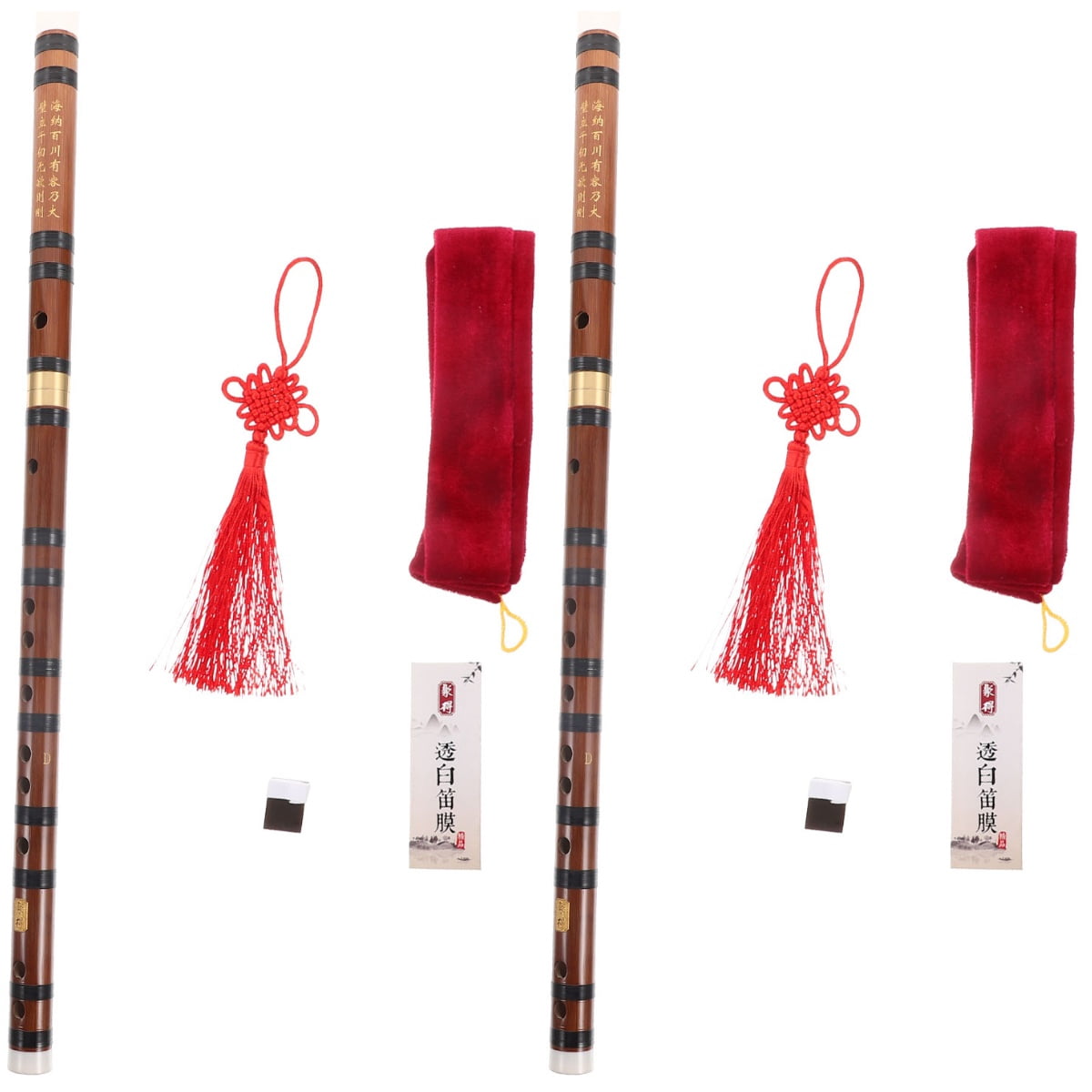 2 Sets Bamboo Flute Lightweight Chinese Instrument